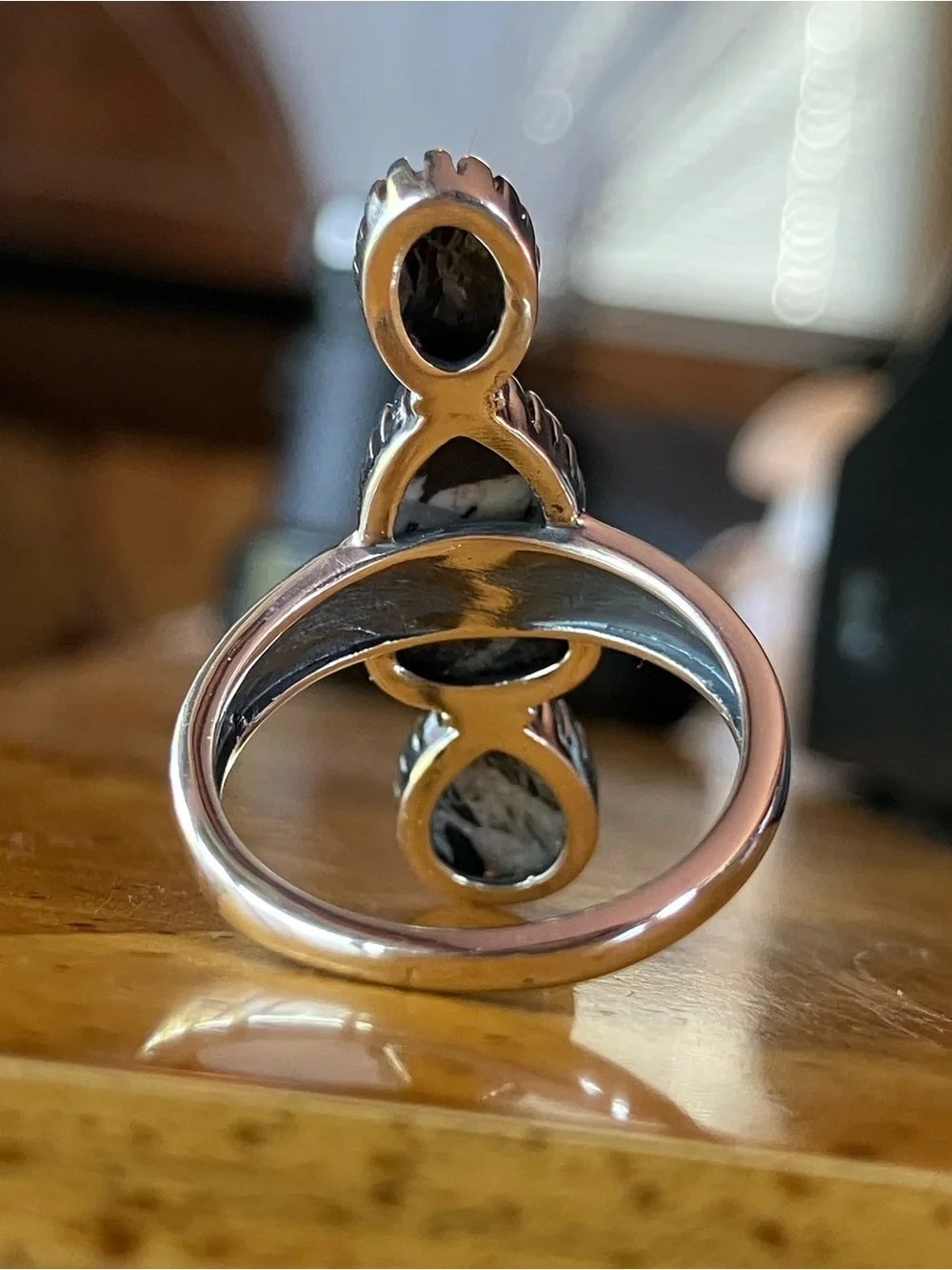 White Buffalo Sterling Silver Ring Size 7